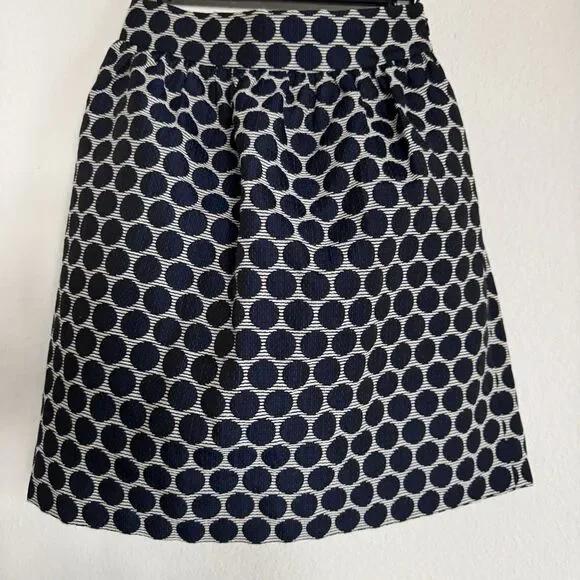 Kate Spade Bubble Skirt Sz 4 Navy Blue & White Lace Lined The Rules With Pockets - Picture 9 of 16